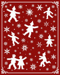 Festive Figures With Snowflakes Pattern Rug