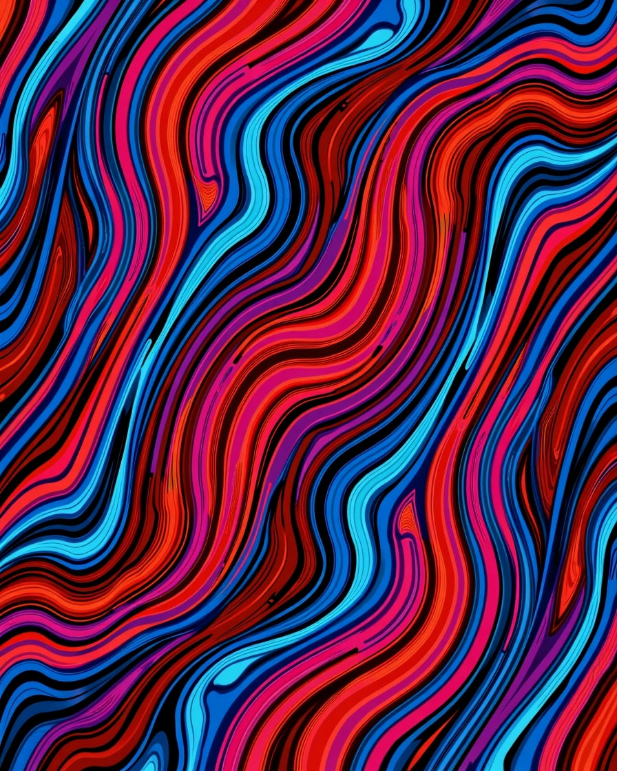 Vibrant Flowing Abstract Pattern Rug