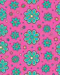 Bright Floral Starburst Pattern Rug