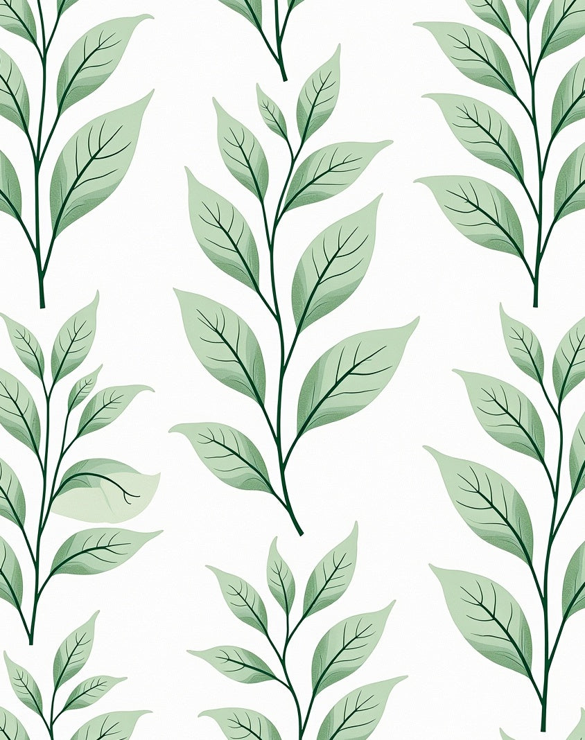 Spring Green Leafy Branch Repeat Rug