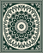 Intricate Floral Mandala Pattern Design Rug