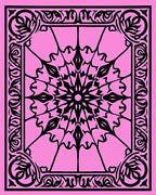 Black Mandala Floral Pattern Rug