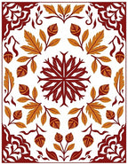 Ornate Floral Acorn Leaf Art Deco Rug