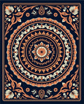 Ornate Floral Mandala Pattern Rug