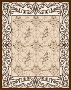 Vintage Floral Scrollwork Classic Design Rug