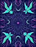 Cosmic Teal And Pink Celestial Pattern Rug