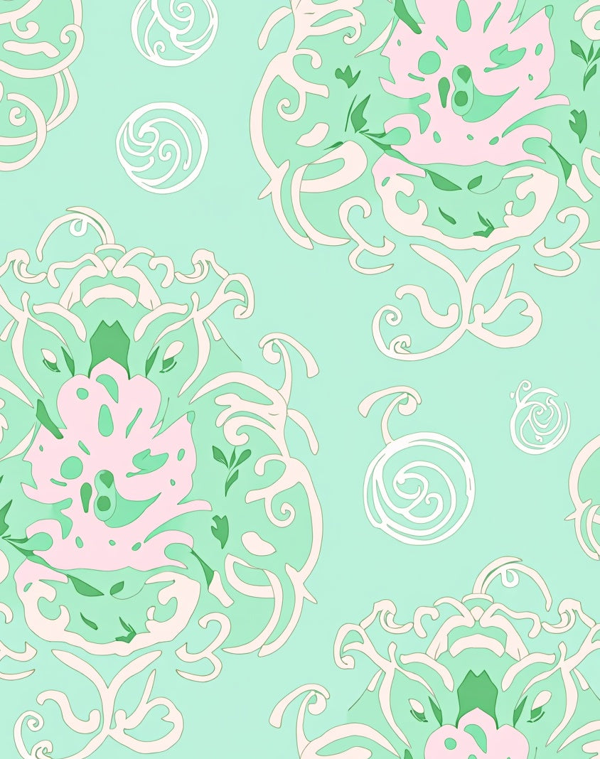 Soft Floral Swirls Pattern Rug