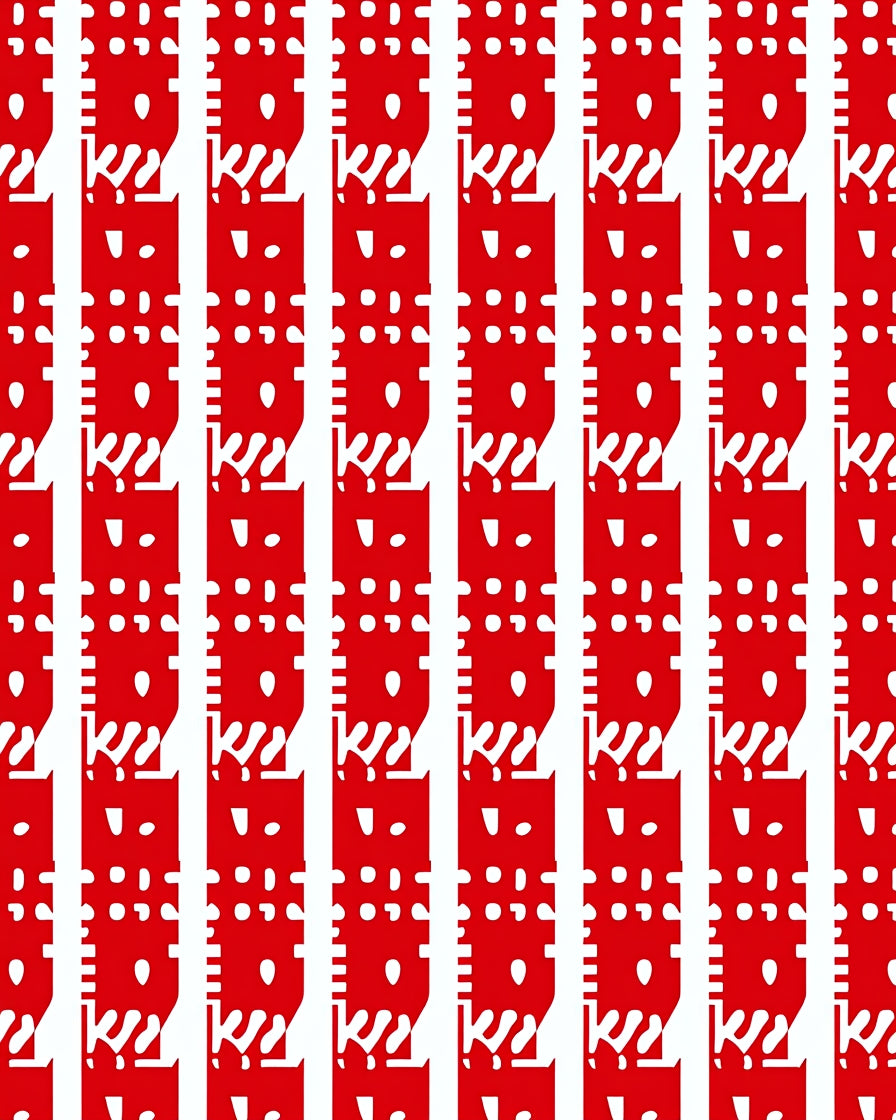 Bold Red Vertical Stripe Pattern Rug