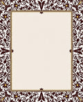 Ornate Floral Border Pattern Rug