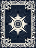 Dark Starburst Intricate Border Design Rug