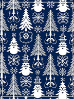 Charming White Snowman Evergreen Snowflake Trio Rug