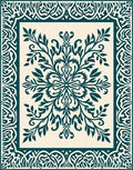 Ornate Floral Vines Pattern Rug