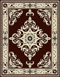 Ornate Floral Scroll Embossed Design Rug