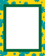 Yellow Teal Groovy Flower Pattern Rug