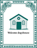 Green Paw Print Doghouse Design Rug