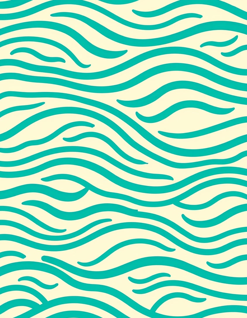 Teal Aqua Wavy Stripe Pattern Rug