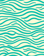 Teal Aqua Wavy Stripe Pattern Rug