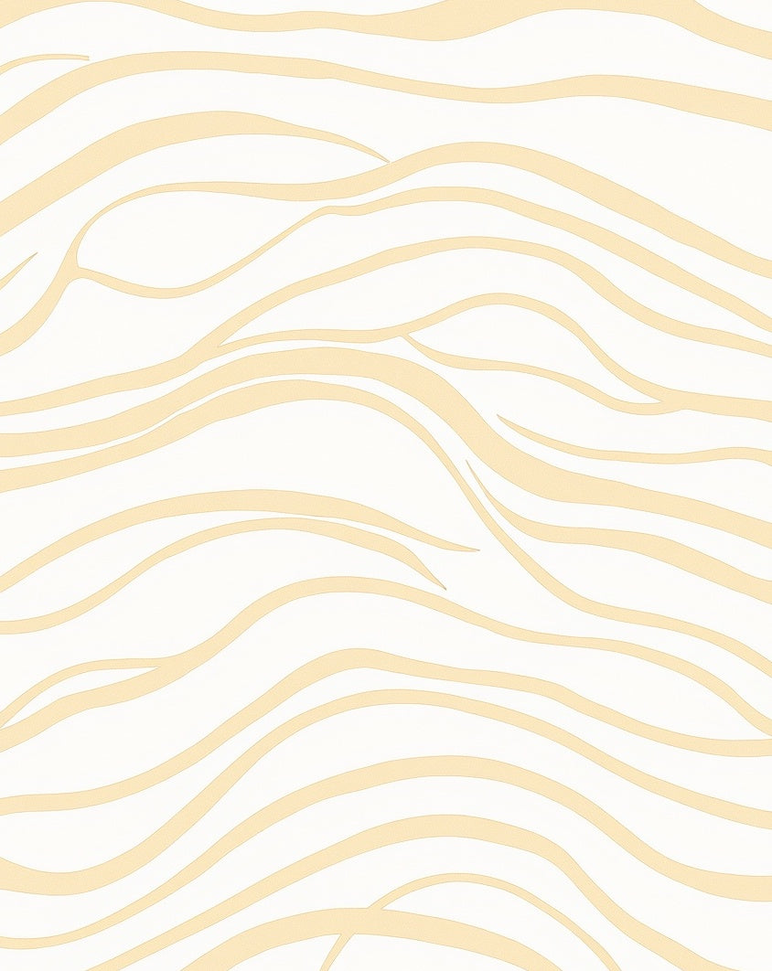 Gentle Cream Wavy Abstract Pattern Rug