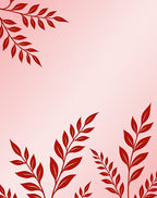 Red Leafy Branches Pattern Rug