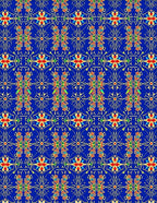 Vibrant Blue Floral Regal Pattern Rug