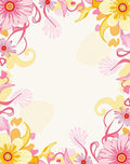 Pink and Yellow Floral Abstract Rug