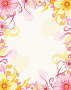 Pink and Yellow Floral Abstract Rug