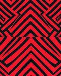 Bold Red Black Geometric Stripes Rug
