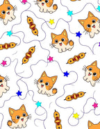 Whimsical Cat Star Pattern Rug