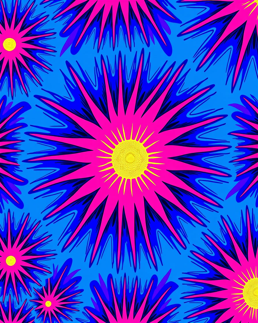 Vibrant Starburst Floral Pattern Rug