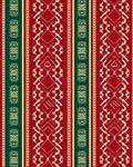 Tribal Stripe Pattern Red Green Design Rug
