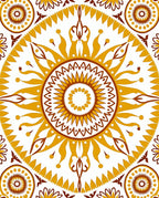 Sunburst Inspired Geometric Mandala Rug