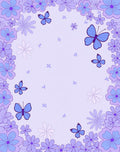 Whimsical Purple Butterfly Floral Design Rug