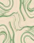 Green Swirl Abstract Pattern Rug