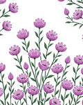 Whimsical Purple Floral Pattern Design Rug