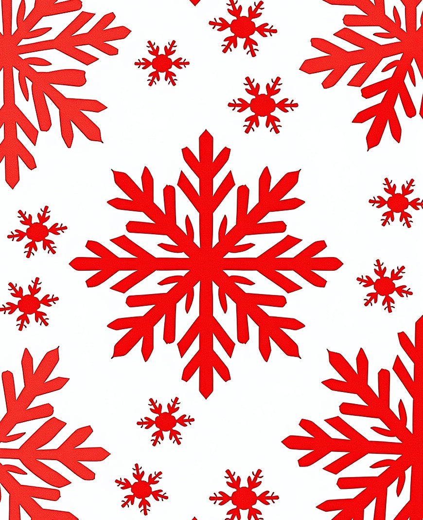 Red Snowflake Festive Pattern Rug