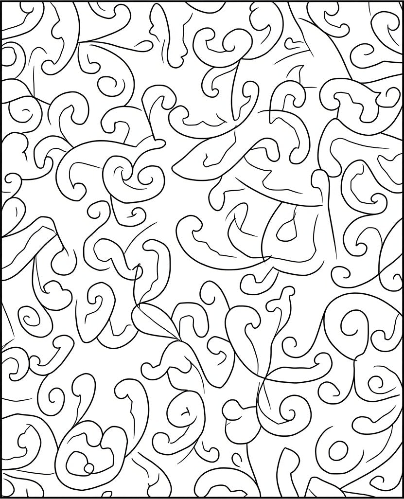 Abstract Swirling Vine Pattern Design Rug