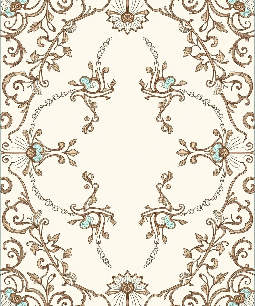 Vintage Floral Swirls Design Rug