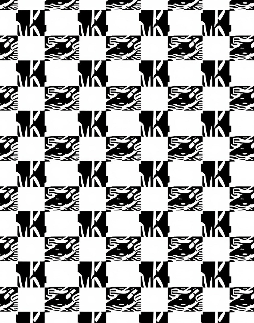 Checkerboard Abstract Graphic Pattern Rug