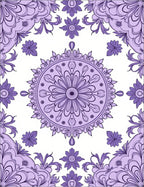 Delicate Floral Mandala Pattern Area Rug