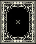 Classic Black And Cream Scrollwork Design Rug