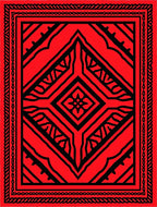 Bold Red Black Geometric Art Design Rug