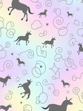 Whimsical Unicorn Silhouette Pastel Pattern Rug