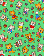 Cute Whimsical Cat Ball Pattern Rug