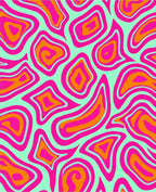 Groovy Fluid Blob Abstract Pattern Rug