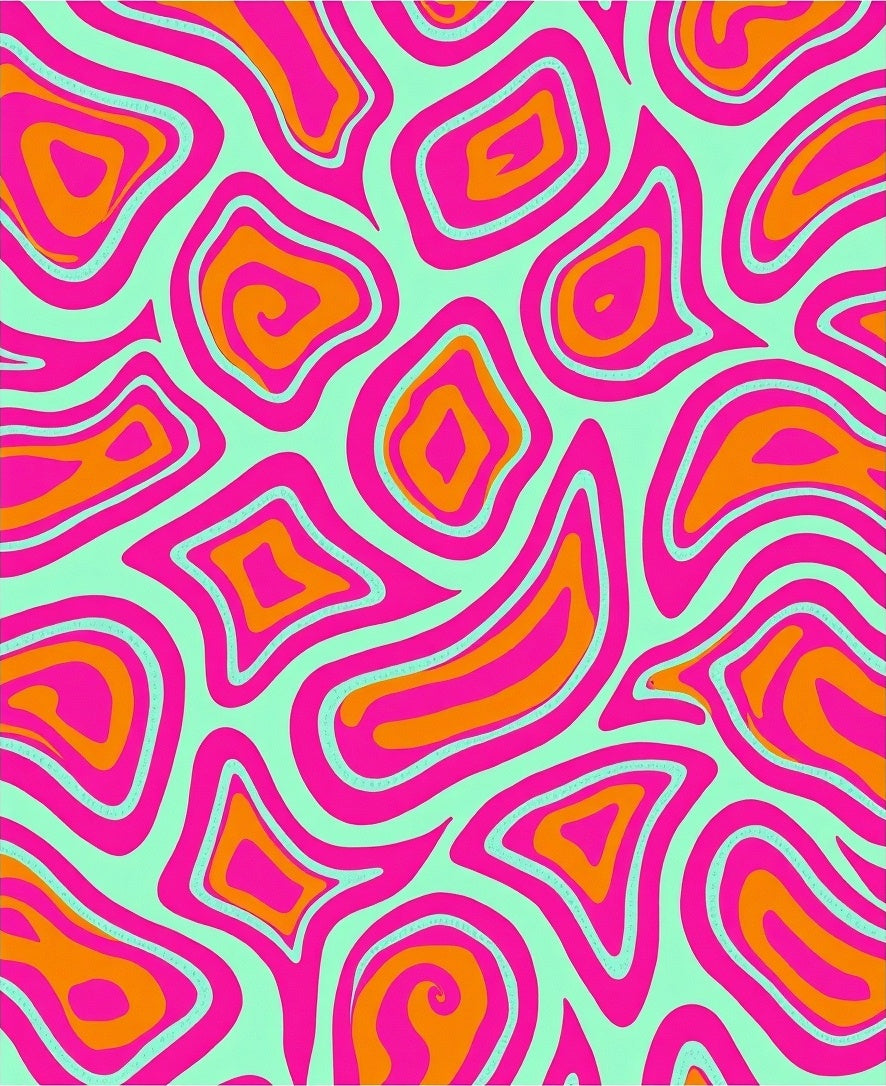 Groovy Fluid Blob Abstract Pattern Rug