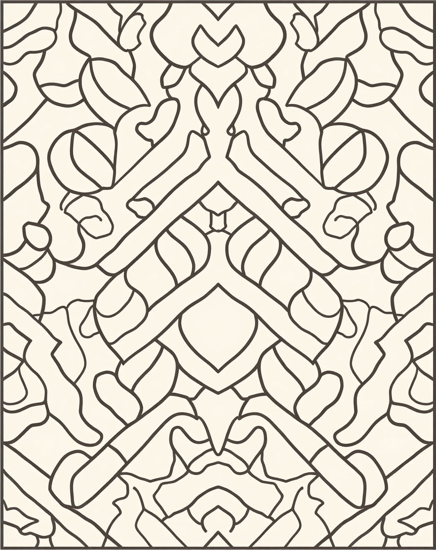 Abstract Organic Line Art Rug