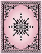 Ornate Floral Scroll Border Design Rug