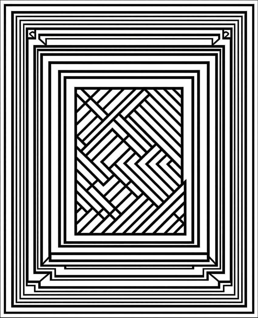 Abstract Linear Geometric Layered Rug