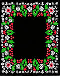 Red Green White Floral Holly Border Rug