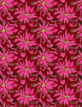 Vibrant Pink Floral Swirl Pattern Rug